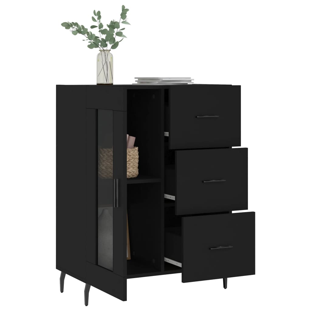 vidaXL Sideboard Schwarz 69,5x34x90 cm Holzwerkstoff