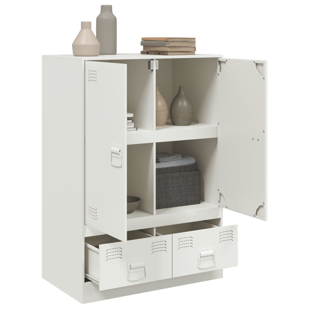 vidaXL Highboard Weiß 67x39x95 cm Stahl