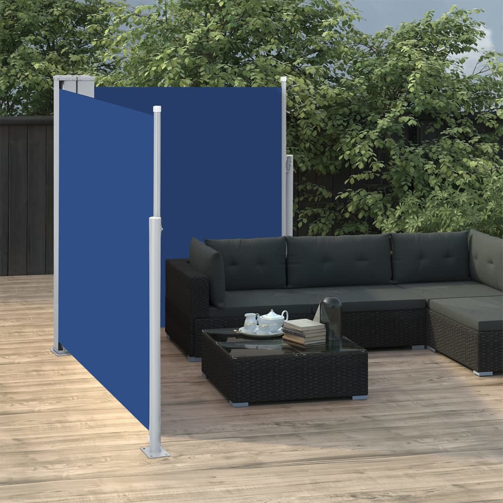 vidaXL Seitenmarkise Ausziehbar Blau 160x600 cm