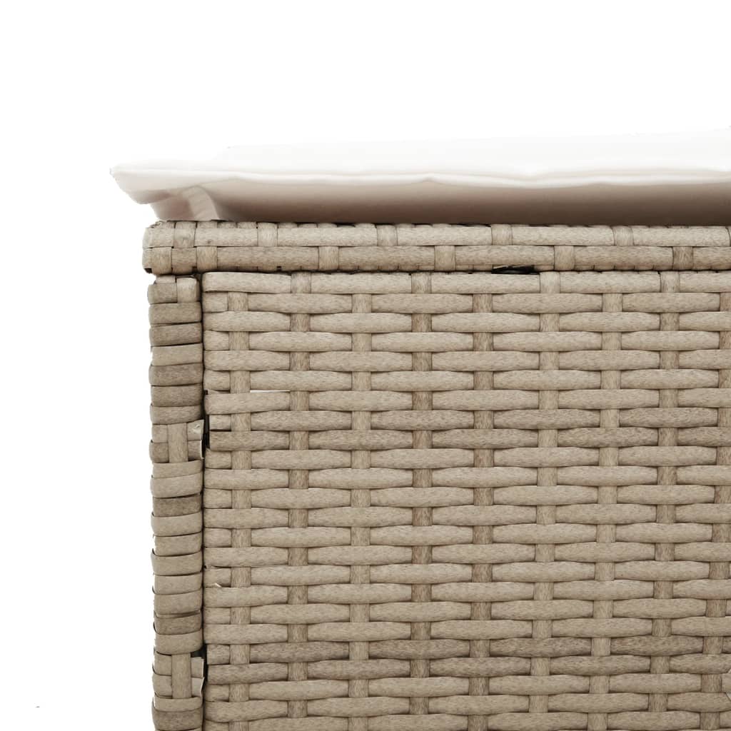 vidaXL Sonnenliegen mit Auflagen 2 Stk. Beige Poly Rattan