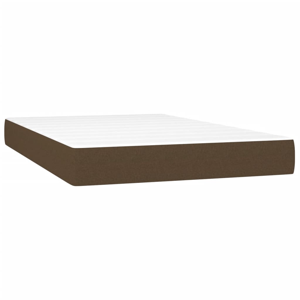 vidaXL Boxspringbett mit Matratze Dunkelbraun 120x200 cm Stoff