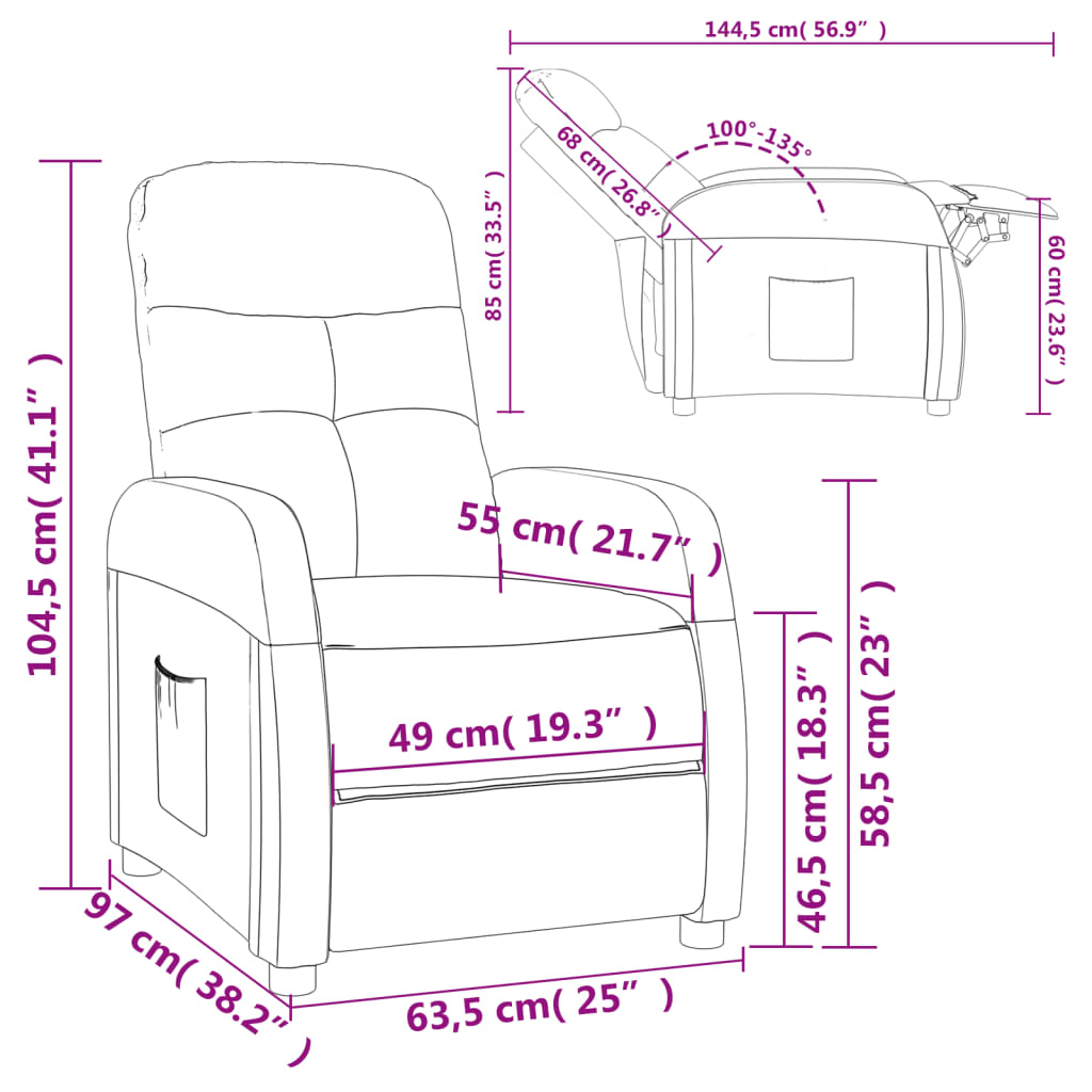 vidaXL Relaxsessel Dunkelbraun Stoff