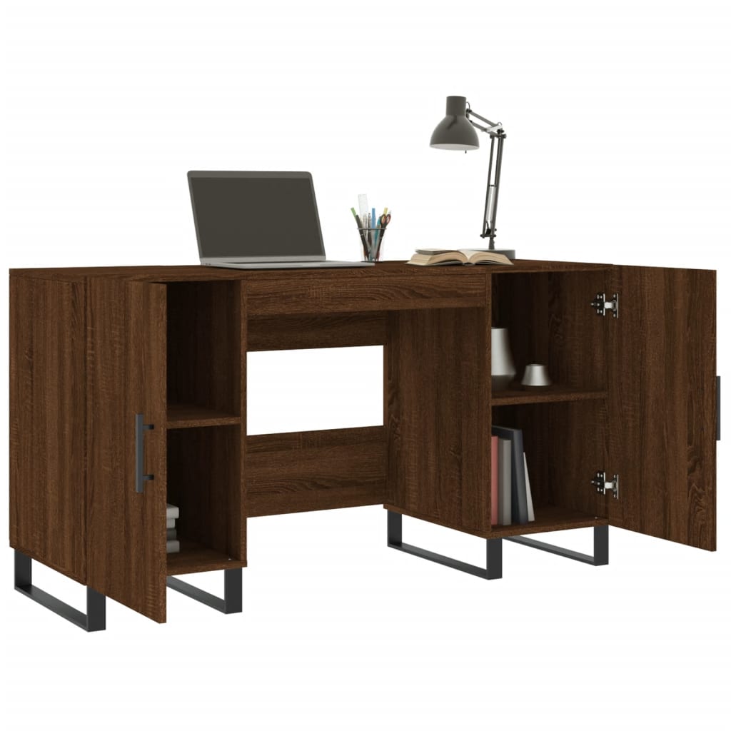 vidaXL Schreibtisch Braun Eichen-Optik 140x50x75 cm Holzwerkstoff