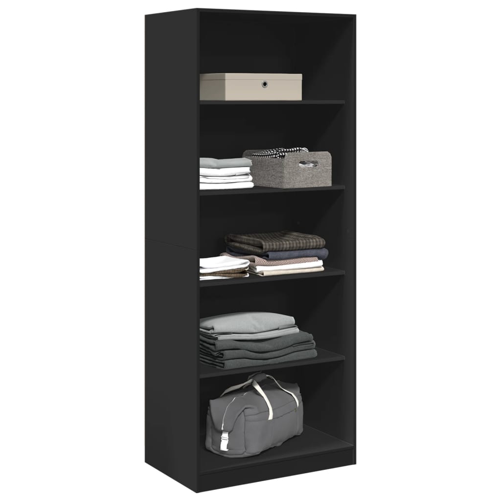 vidaXL Kleiderschrank Schwarz 80x50x200 cm Holzwerkstoff