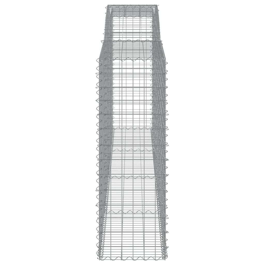 vidaXL Gabionen mit Hochbogen 7 Stk. 400x50x140/160cm Verzinktes Eisen