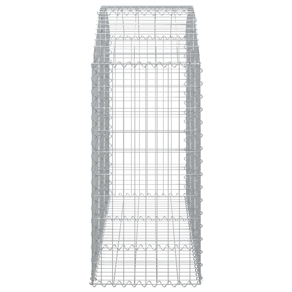 vidaXL Gabione mit Hochbogen 150x50x100/120 cm Verzinktes Eisen