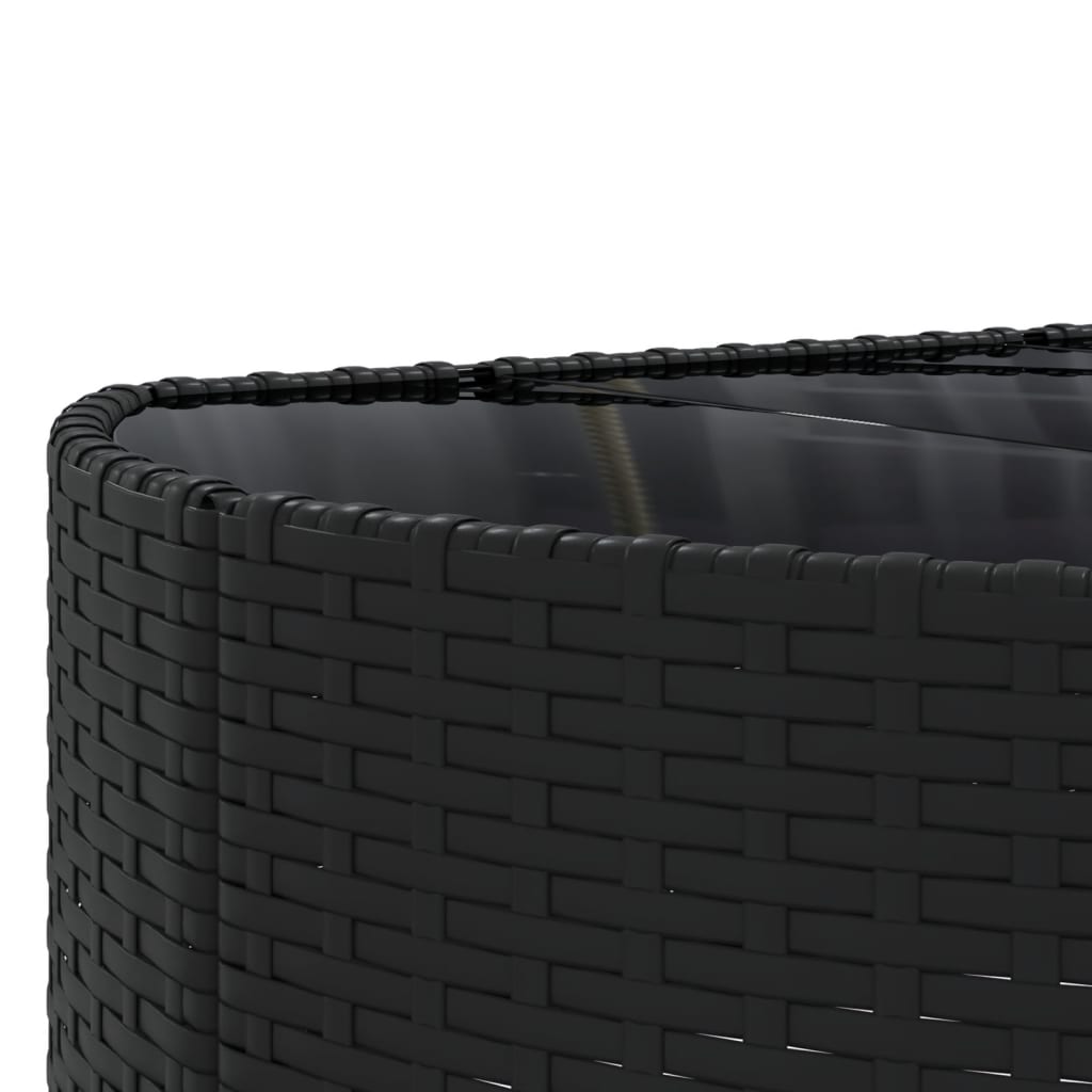 vidaXL 6-tlg. Garten-Sofagarnitur mit Kissen Schwarz Poly Rattan