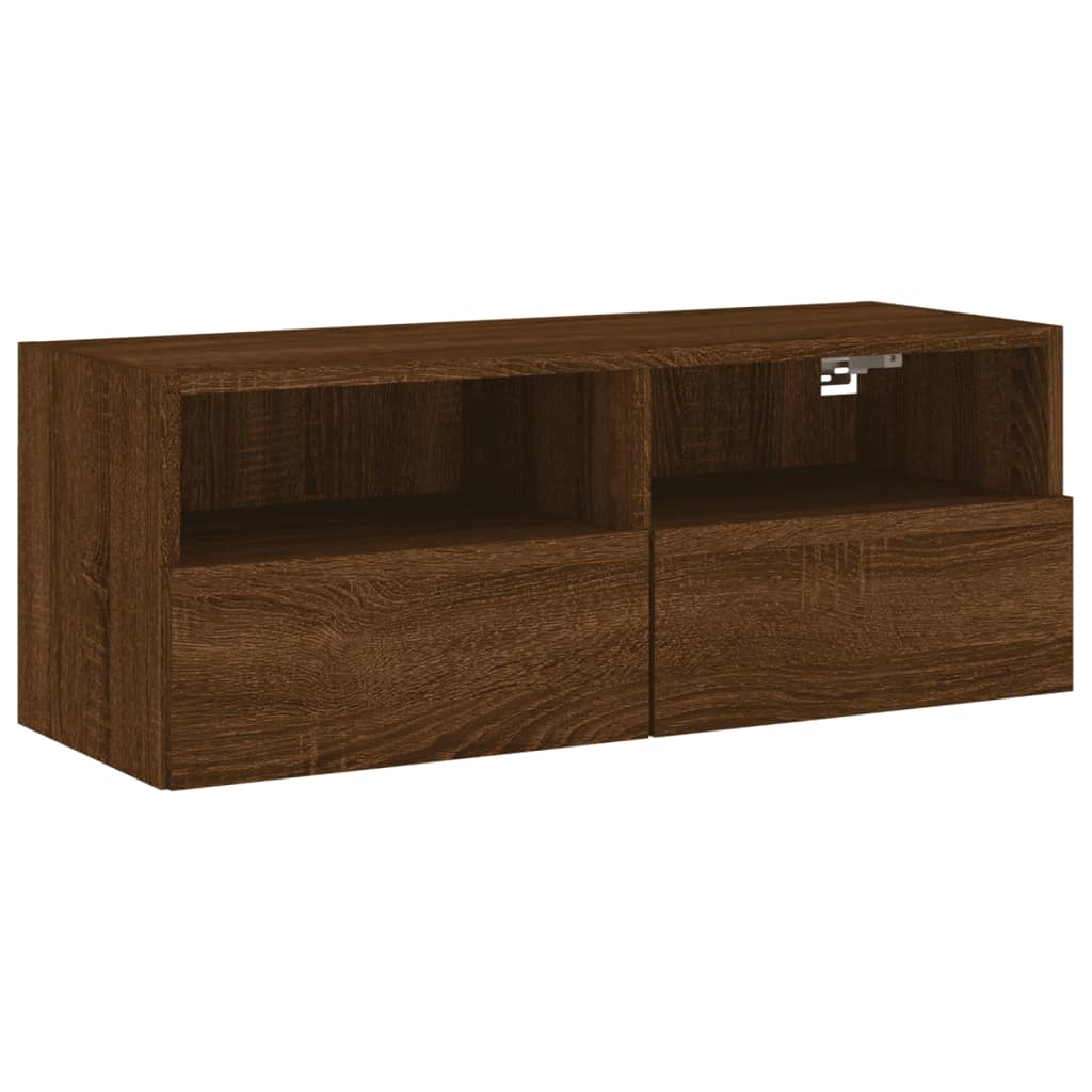 vidaXL TV-Wandschrank Braun Eiche-Optik 80x30x30 cm Holzwerkstoff