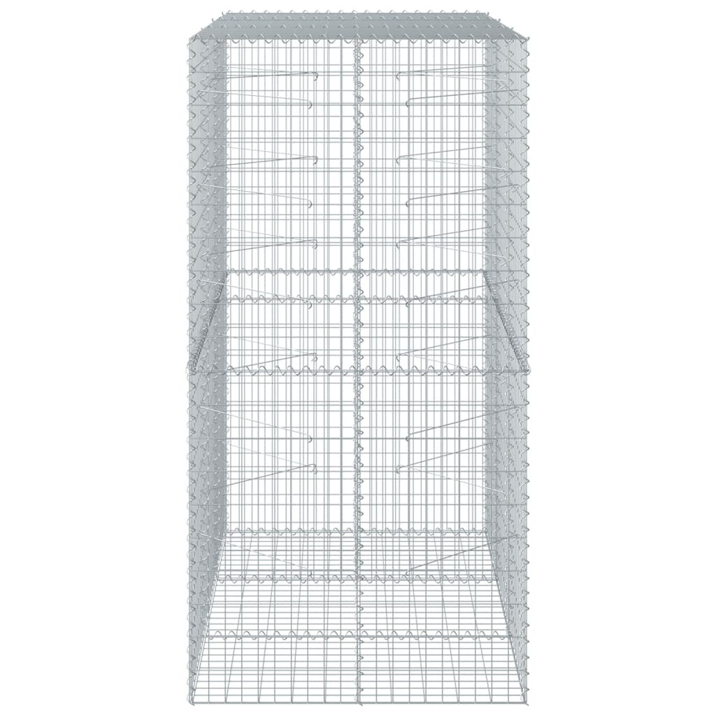 vidaXL Gabione mit Deckel 150x100x200 cm Verzinktes Eisen