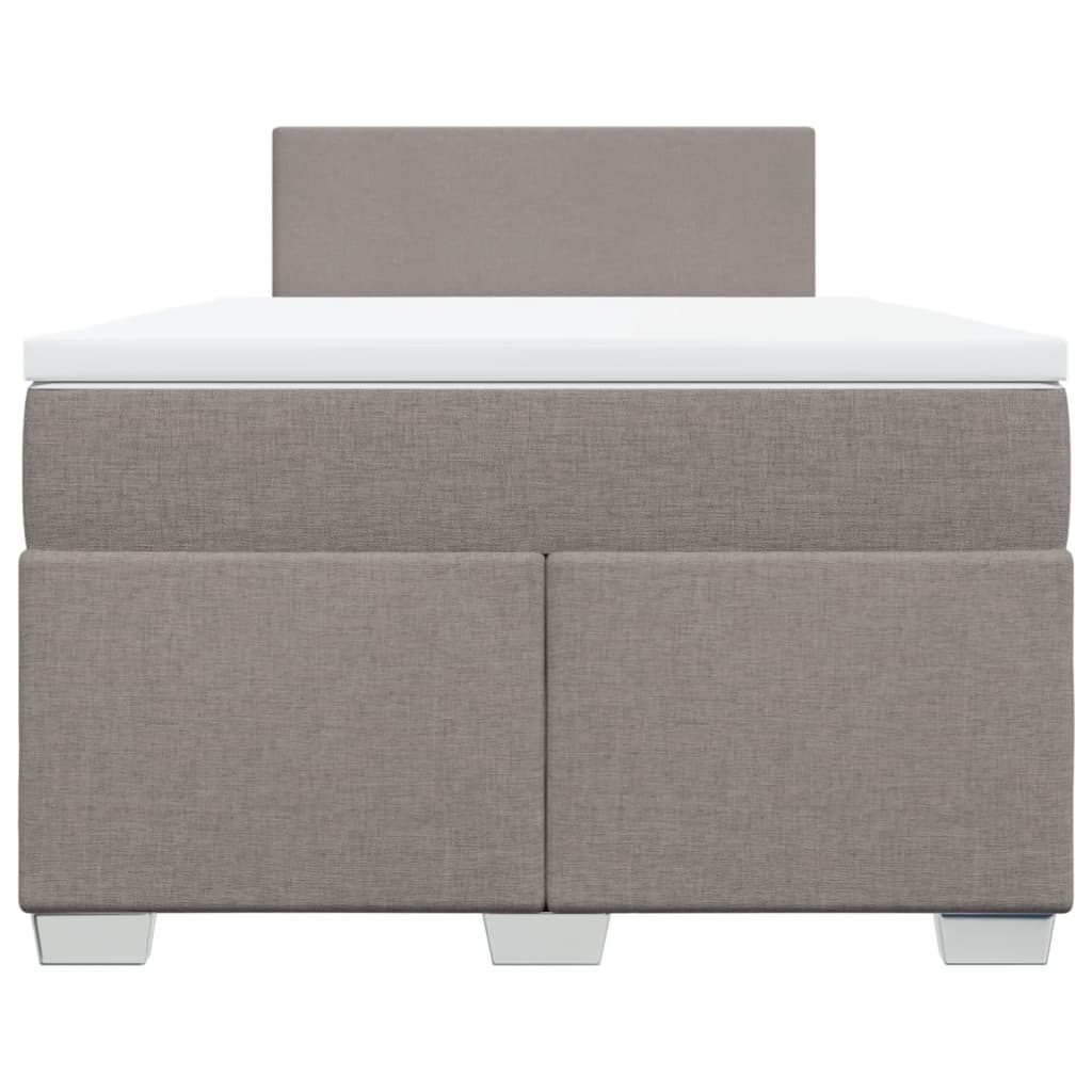 vidaXL Boxspringbett mit Matratze Taupe 120x200 cm Stoff