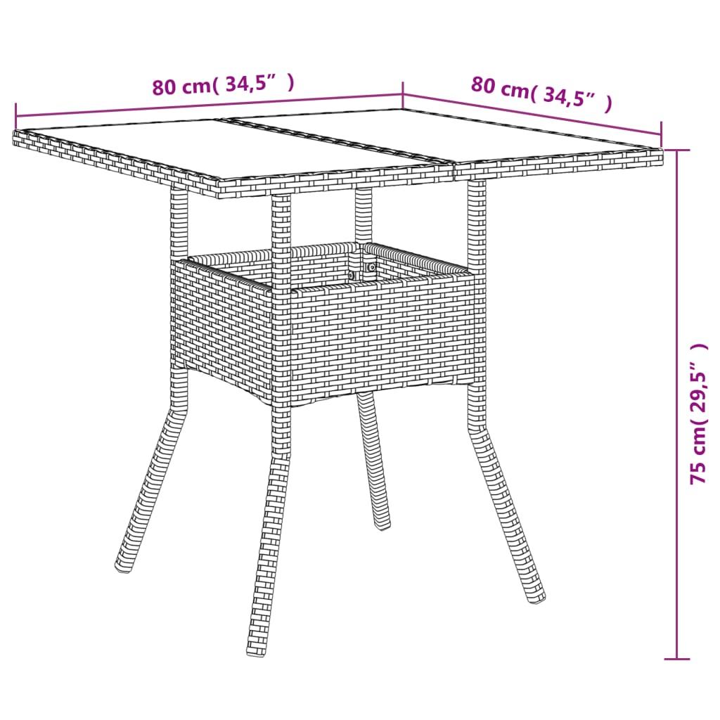 vidaXL 3-tlg. Garten-Essgruppe mit Kissen Grau Poly Rattan Akazie