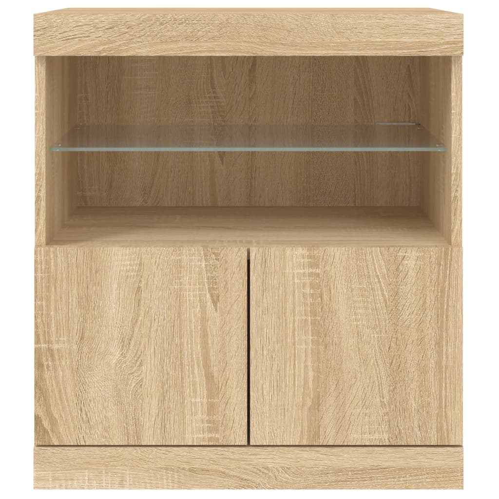 vidaXL Sideboard mit LED-Leuchten Sonoma-Eiche 60x37x67 cm