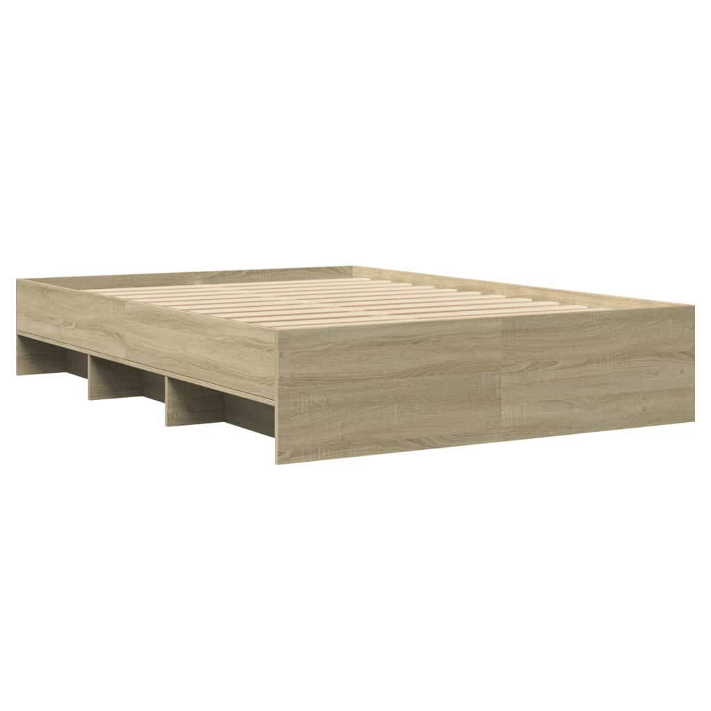 vidaXL Bettgestell ohne Matratze Sonoma-Eiche 140x200 cm Holzwerkstoff