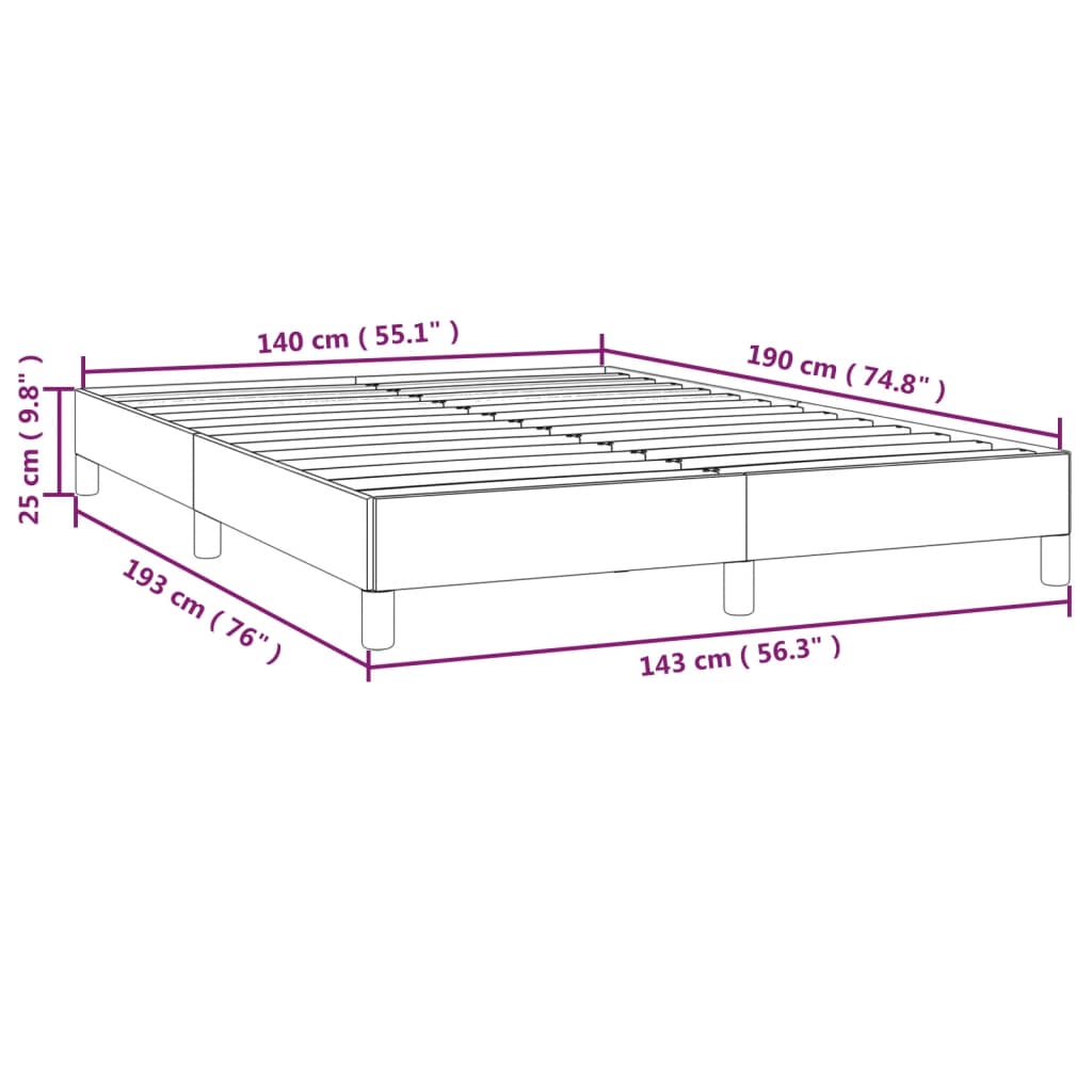 vidaXL Bettgestell ohne Matratze Taupe 140x190 cm Stoff