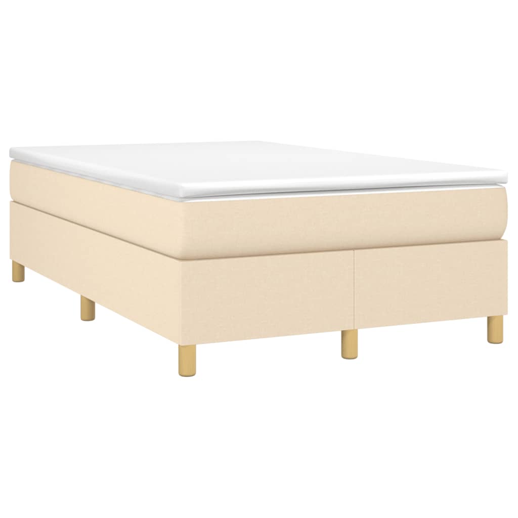 vidaXL Boxspringbett mit Matratze Creme 120x200 cm Stoff