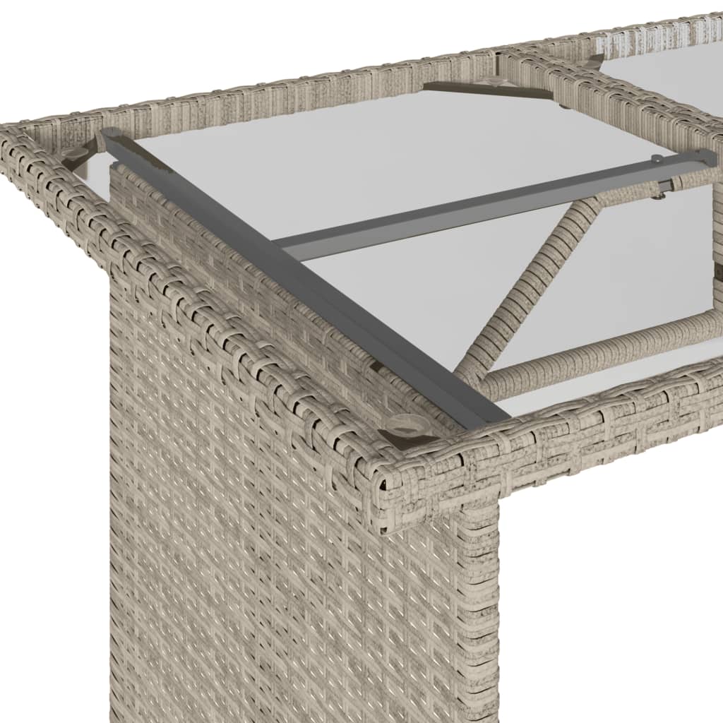 vidaXL 2-tlg. Garten-Essgruppe mit Kissen Hellgrau Poly Rattan