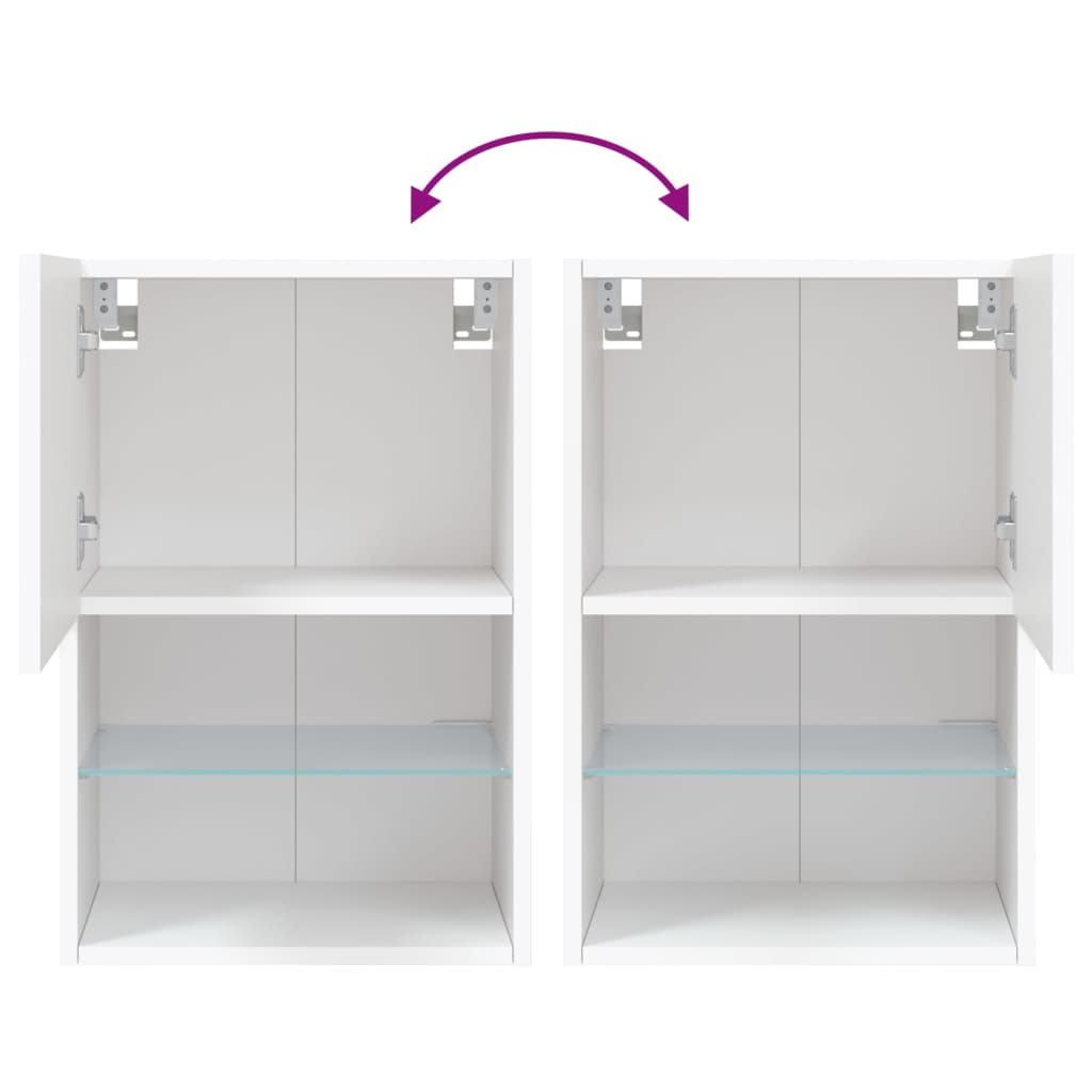 vidaXL TV-Schrank mit LED-Leuchten Weiß 40,5x30x60 cm