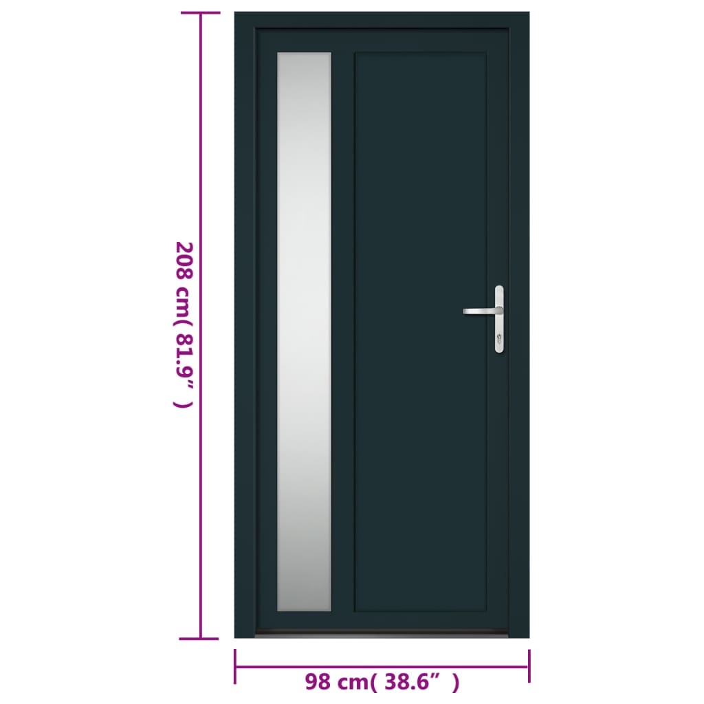 vidaXL Haustür Anthrazit 98x208 cm PVC