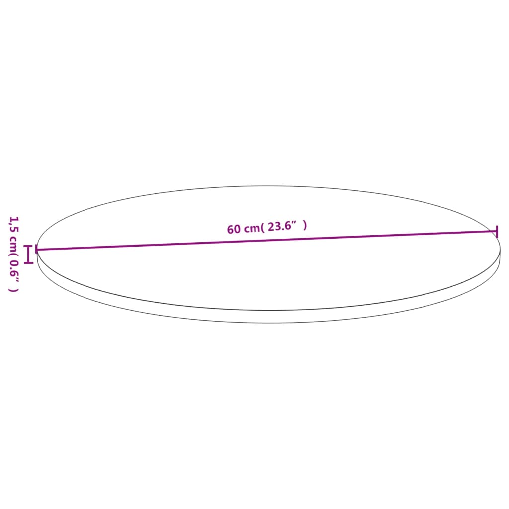 vidaXL Tischplatte Ø60x1,5 cm Bambus