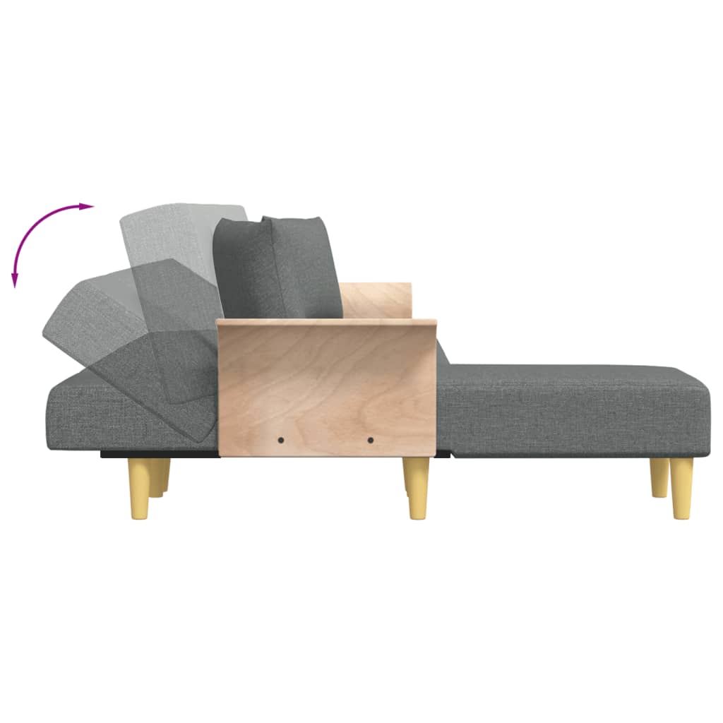 vidaXL Schlafsofa in L-Form Dunkelgrau 279x140x70 cm Stoff