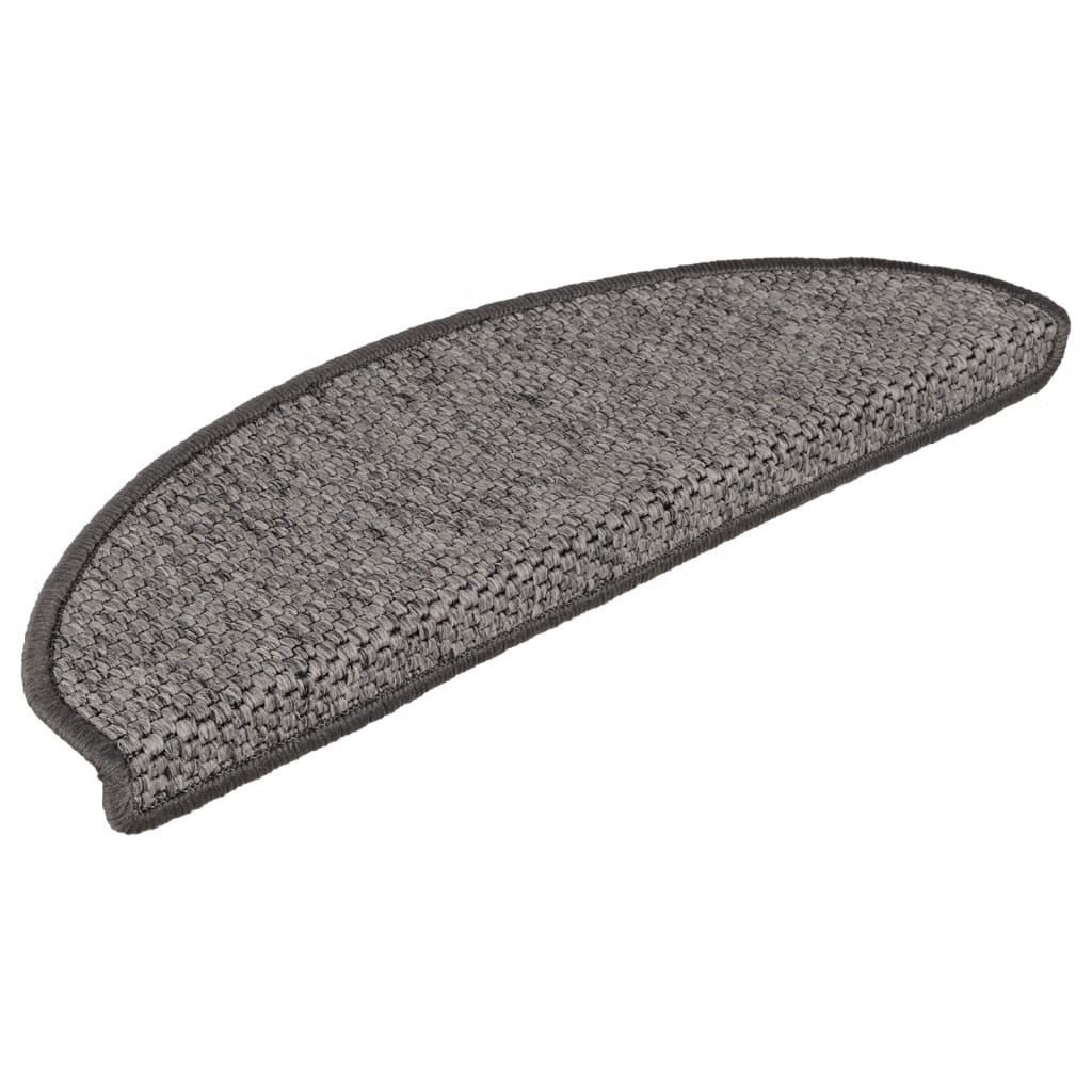 vidaXL Treppenmatten Selbstklebend Sisal 15 Stk. 65x21x4 cm Anthrazit