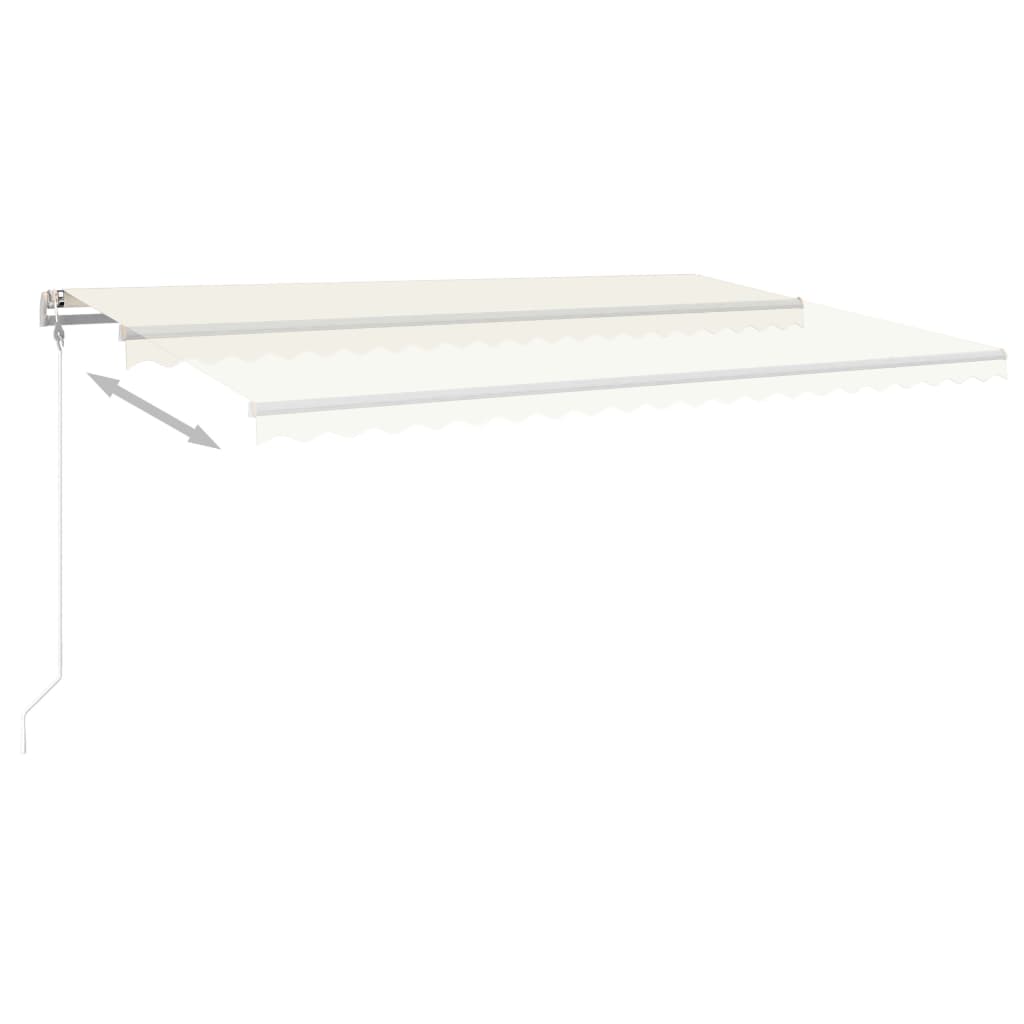 vidaXL Markise Manuell Einziehbar mit LED 5x3 m Creme