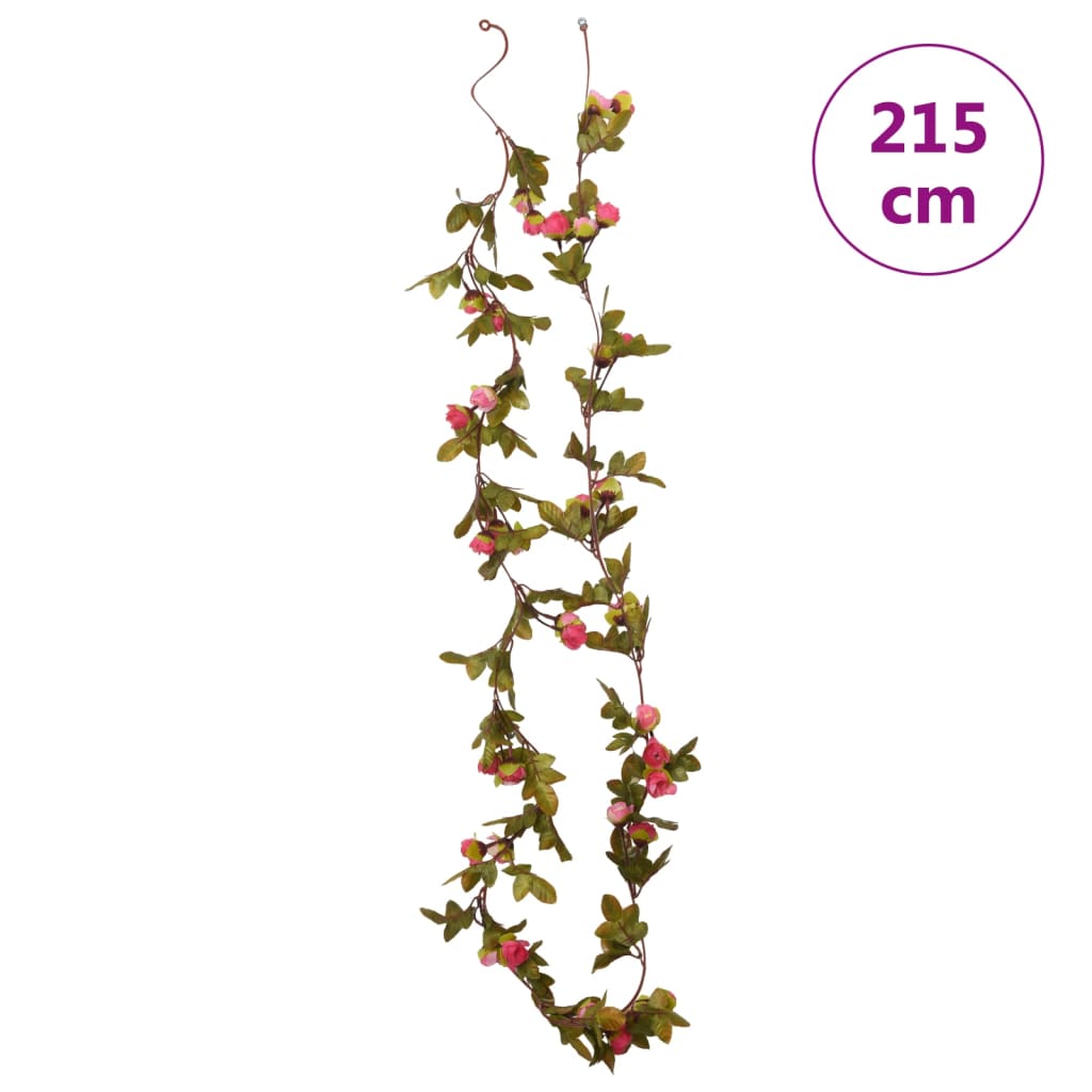 vidaXL Weihnachtskränze Blumen 6 Stk. Rosenrot 215 cm