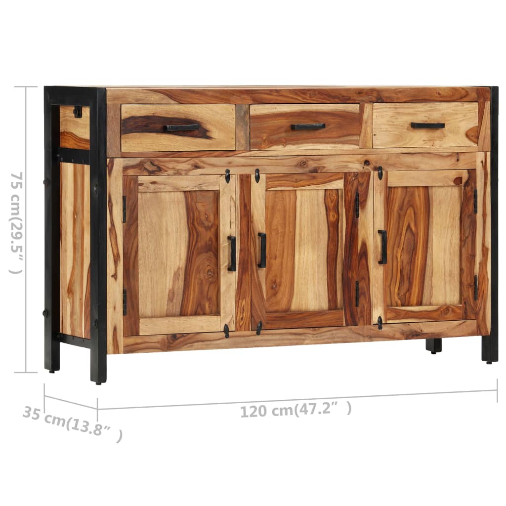 vidaXL Sideboard 120x35x75 cm Massivholz