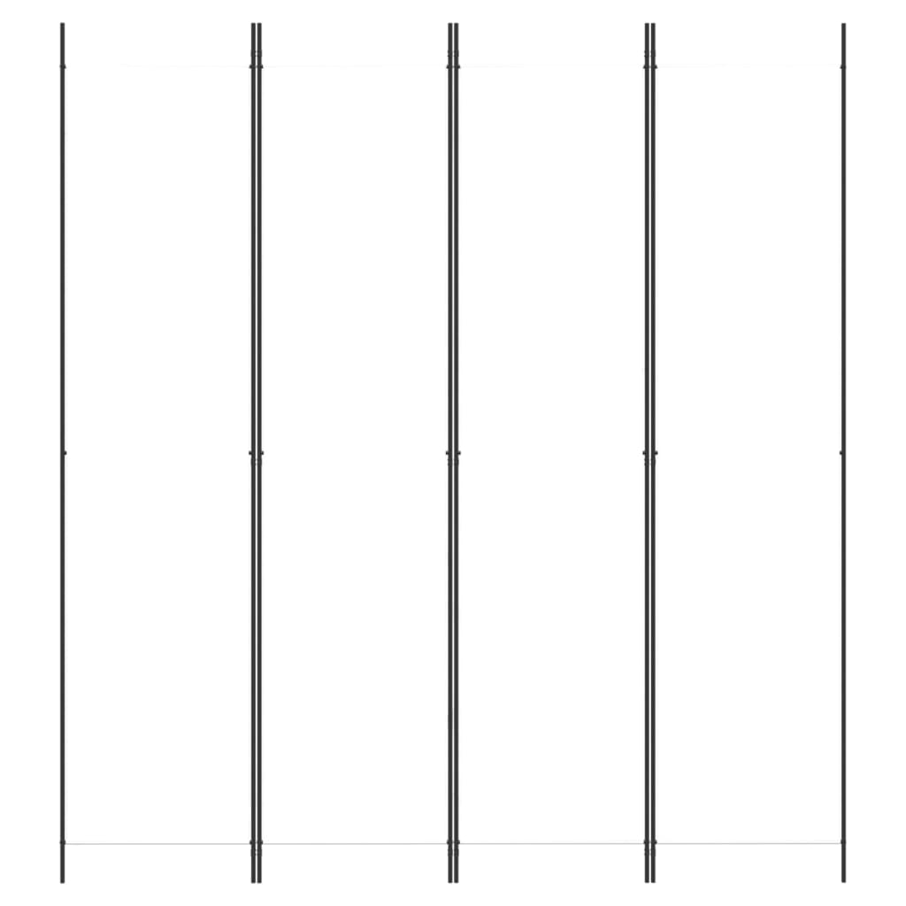 vidaXL 4-tlg. Paravent Weiß 200x220 cm Stoff