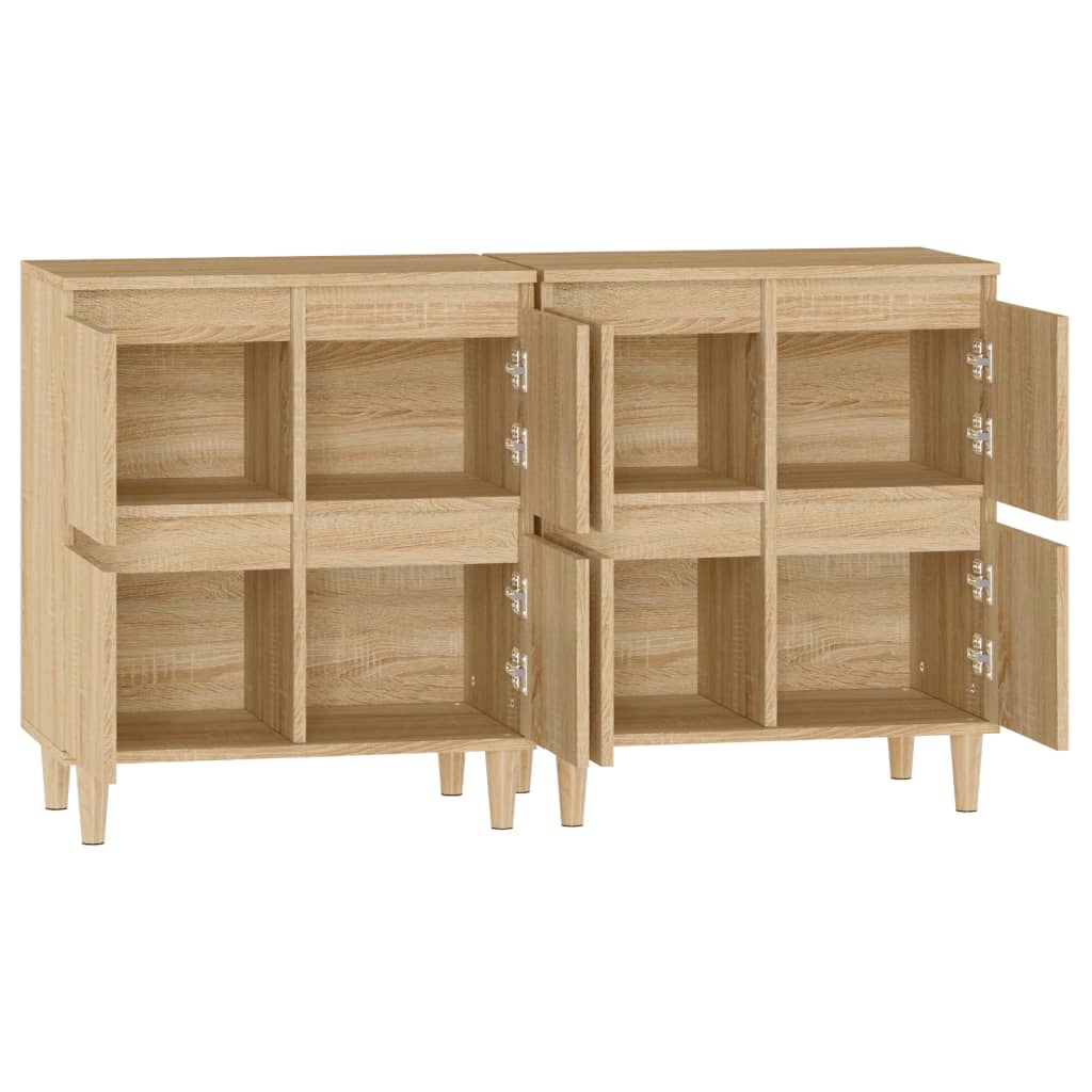 vidaXL Sideboards 2 Stk. Sonoma-Eiche 60x35x70 cm Holzwerkstoff