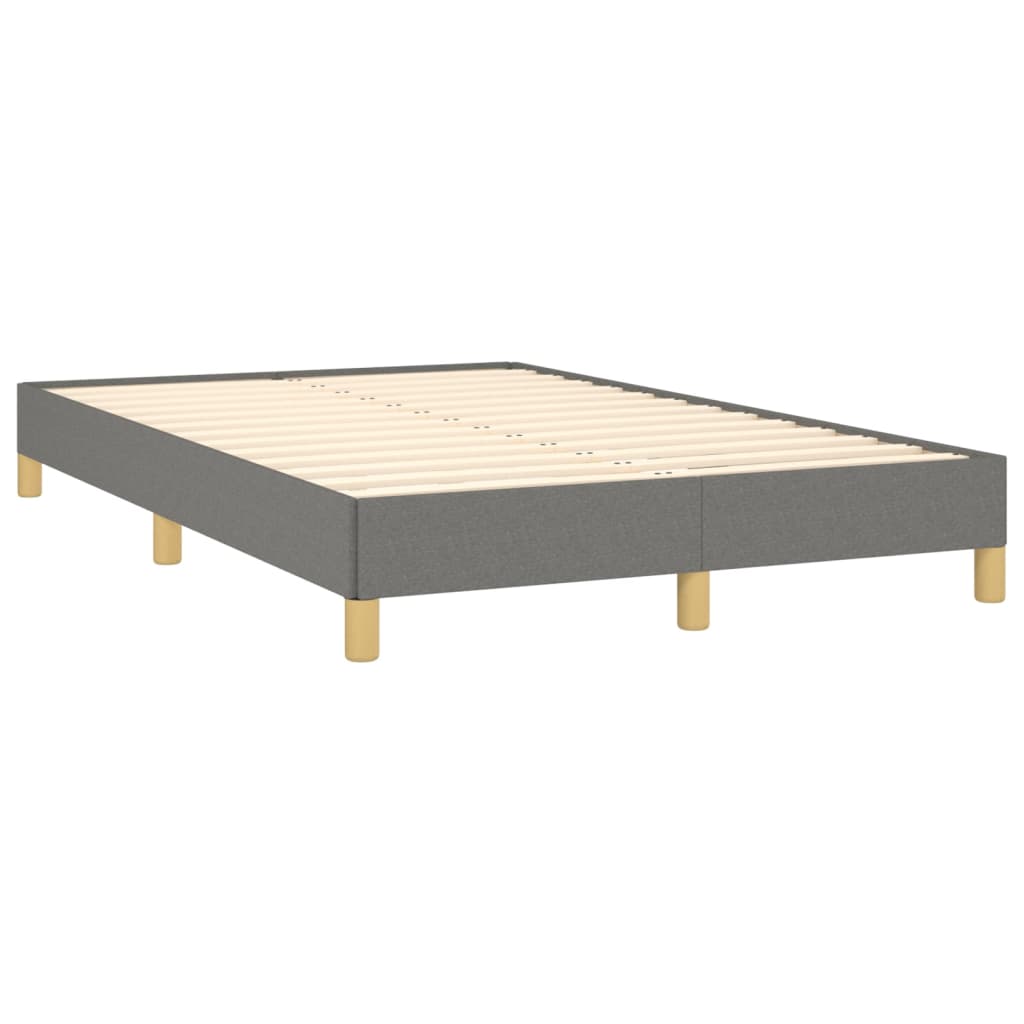 vidaXL Boxspringbett mit Matratze & LED Dunkelgrau 120x190 cm Stoff