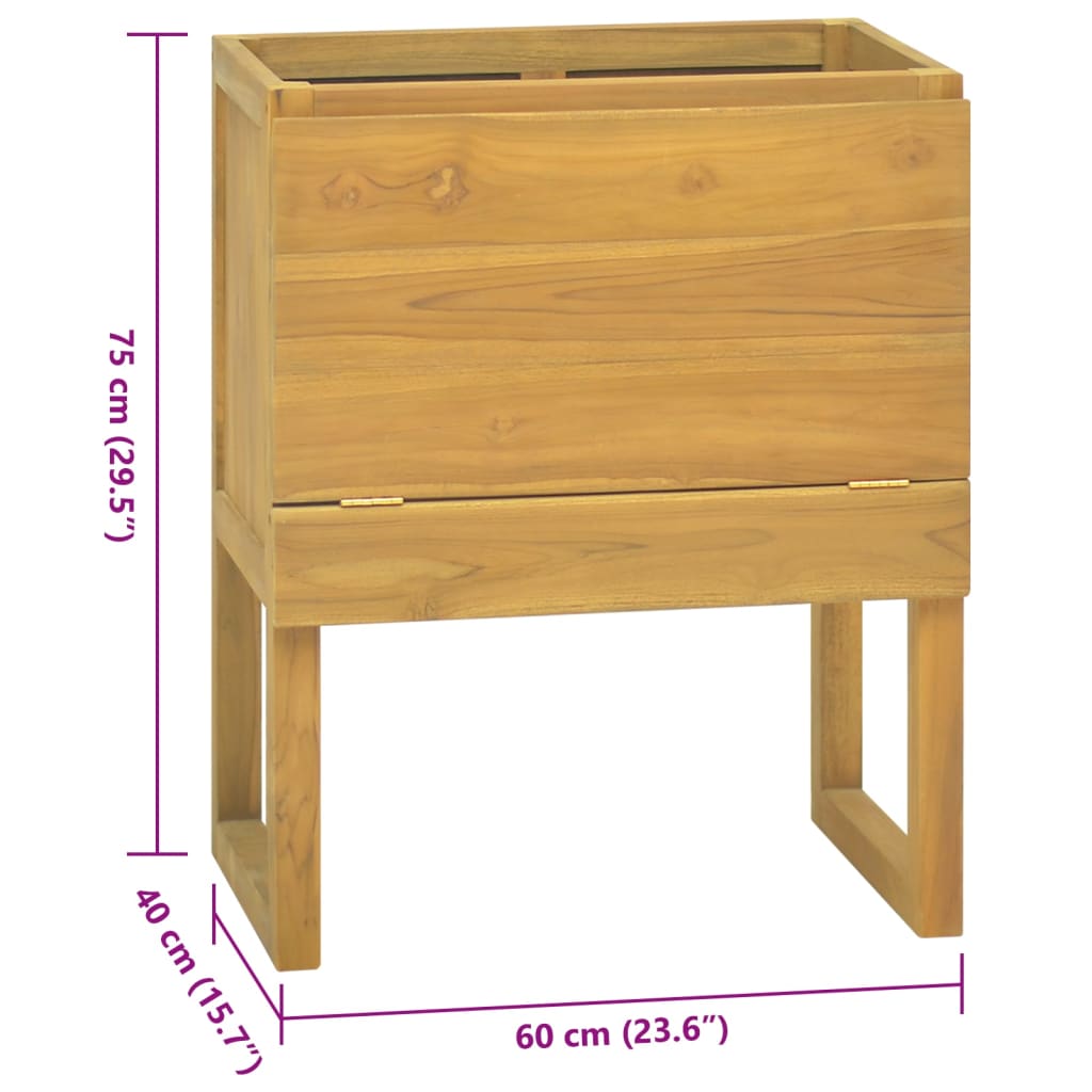 vidaXL Badschrank 60x40x75 cm Massivholz Teak