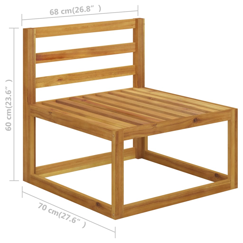 vidaXL 5-tlg. Garten-Lounge-Set mit Auflagen Massivholz Akazie