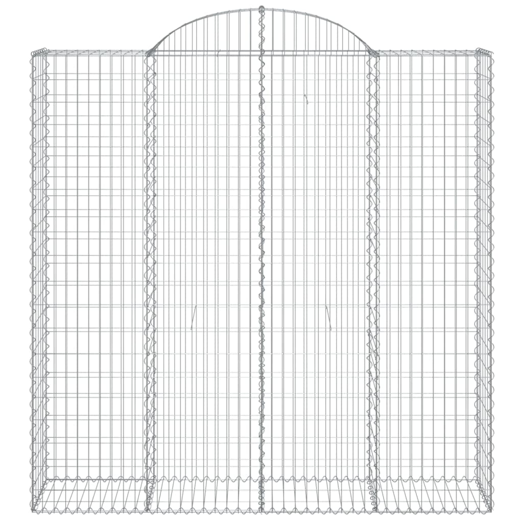 vidaXL Gabionen mit Hochbogen 2 Stk. 200x50x200/220cm Verzinktes Eisen