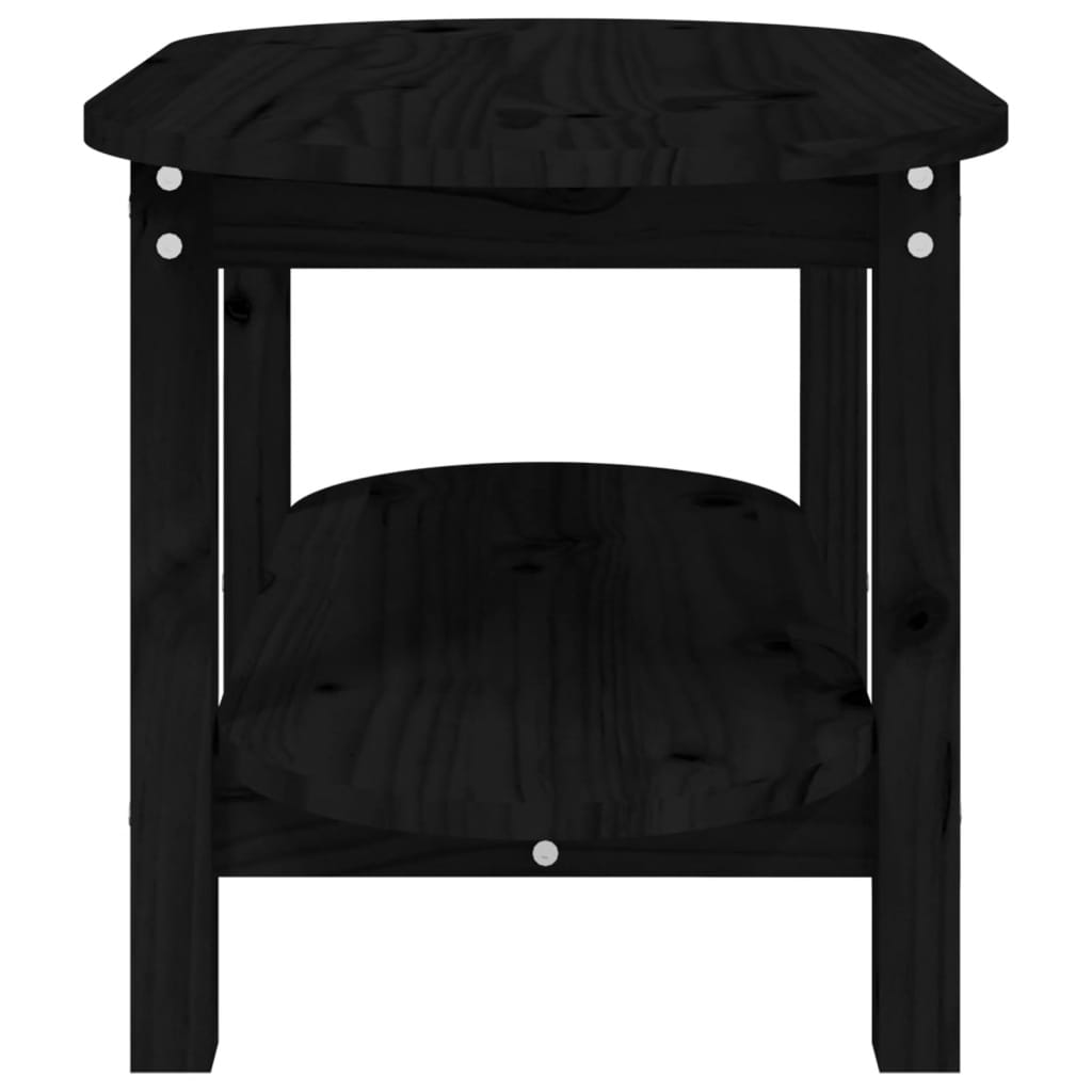 vidaXL Couchtisch Schwarz 80x45x45 cm Massivholz Kiefer