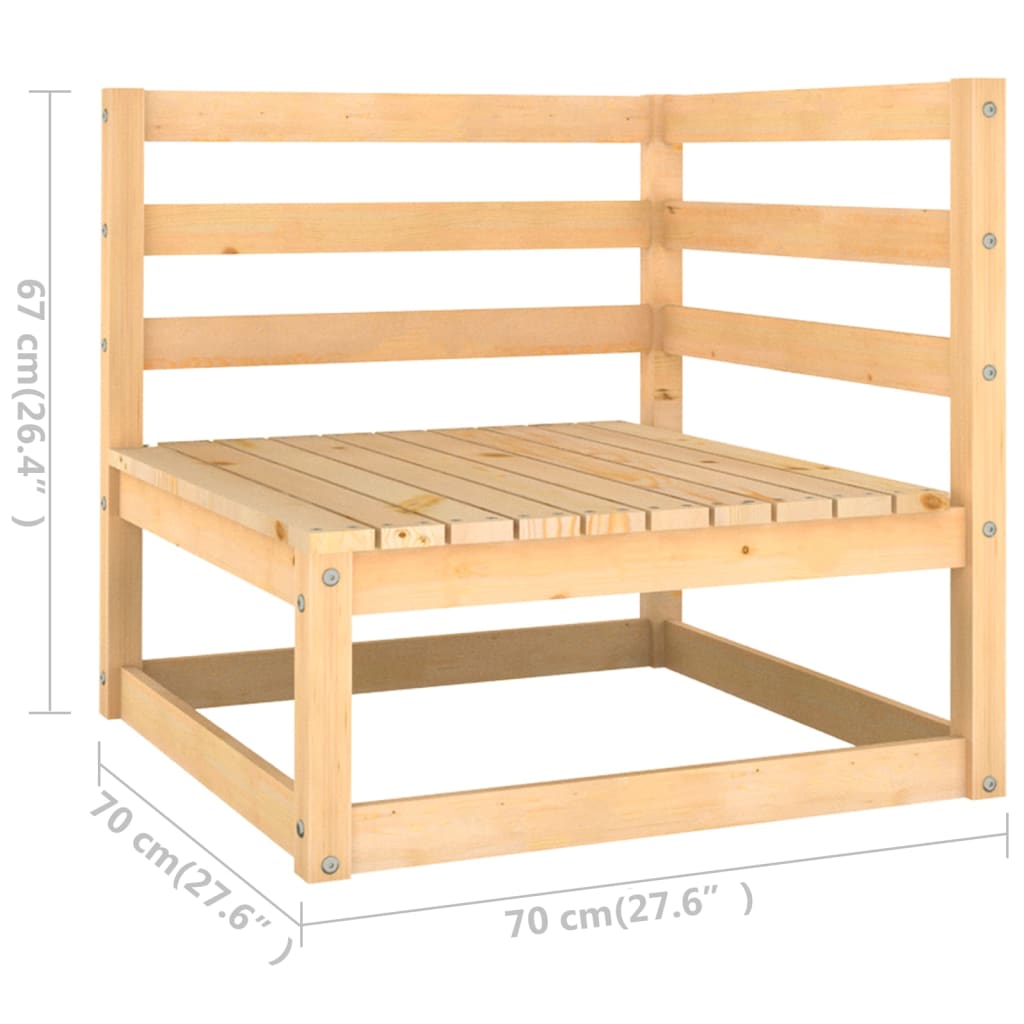 vidaXL 7-tlg. Garten-Lounge-Set mit Kissen Massivholz Kiefer