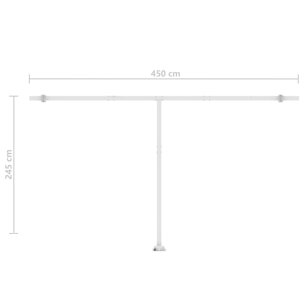 vidaXL Standmarkise Manuell Einziehbar 500x350 cm Blau/Weiß