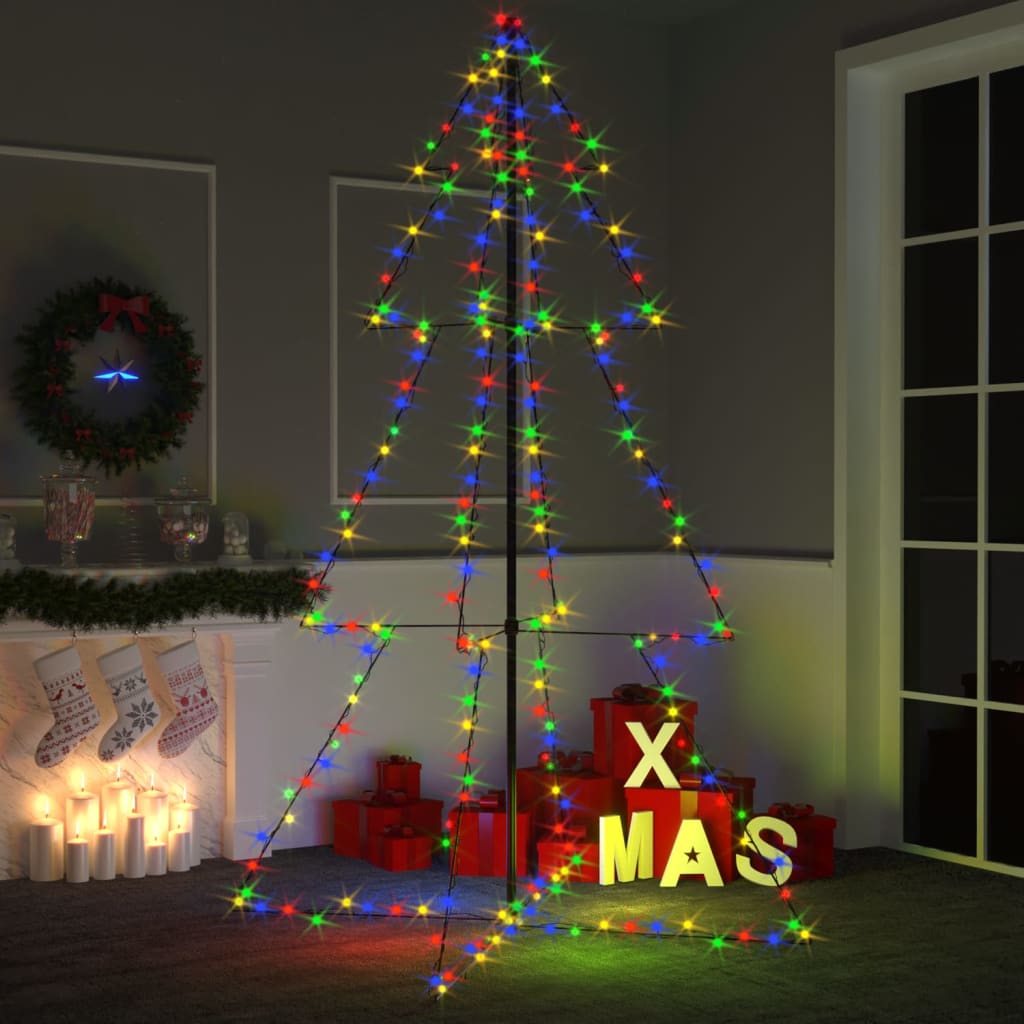 vidaXL Weihnachtsbaum in Kegelform 240 LEDs Indoor Outdoor 118x180 cm