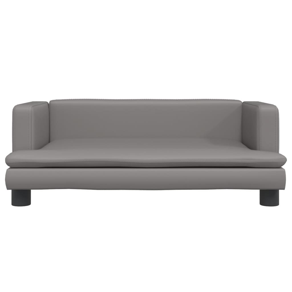 vidaXL Kindersofa Grau 80x45x30 cm Kunstleder