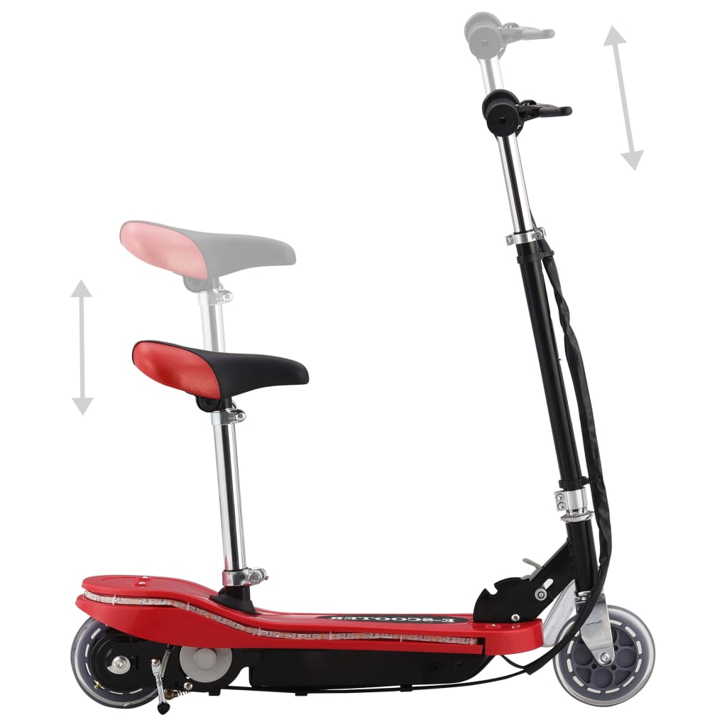 vidaXL E-Scooter für Kinder mit Sitz und LED 120 W Rot