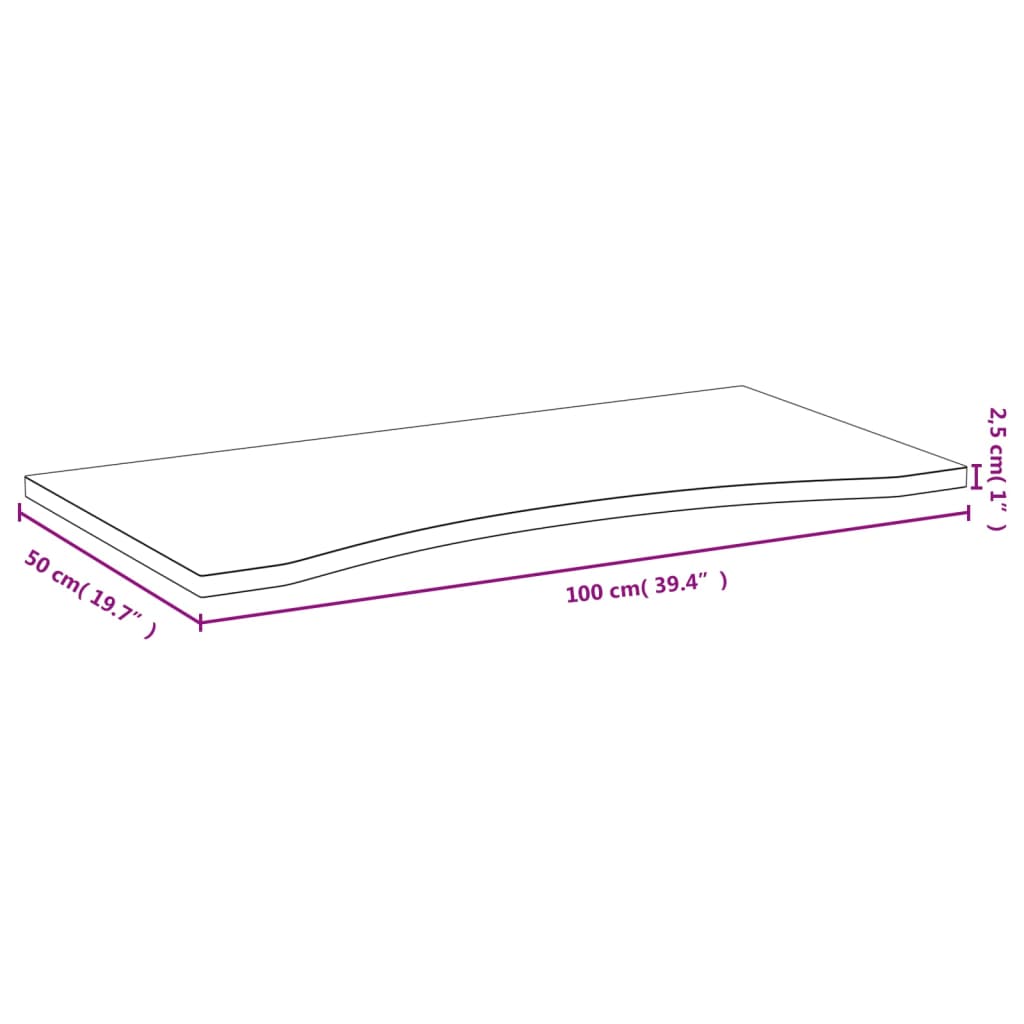 vidaXL Schreibtischplatte 100x50x2,5 cm Bambus