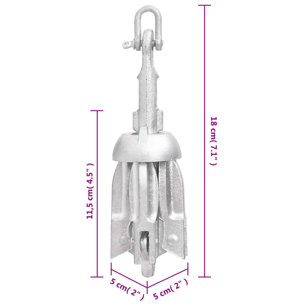 vidaXL Klappanker Silbern 0,7 kg Temperguss