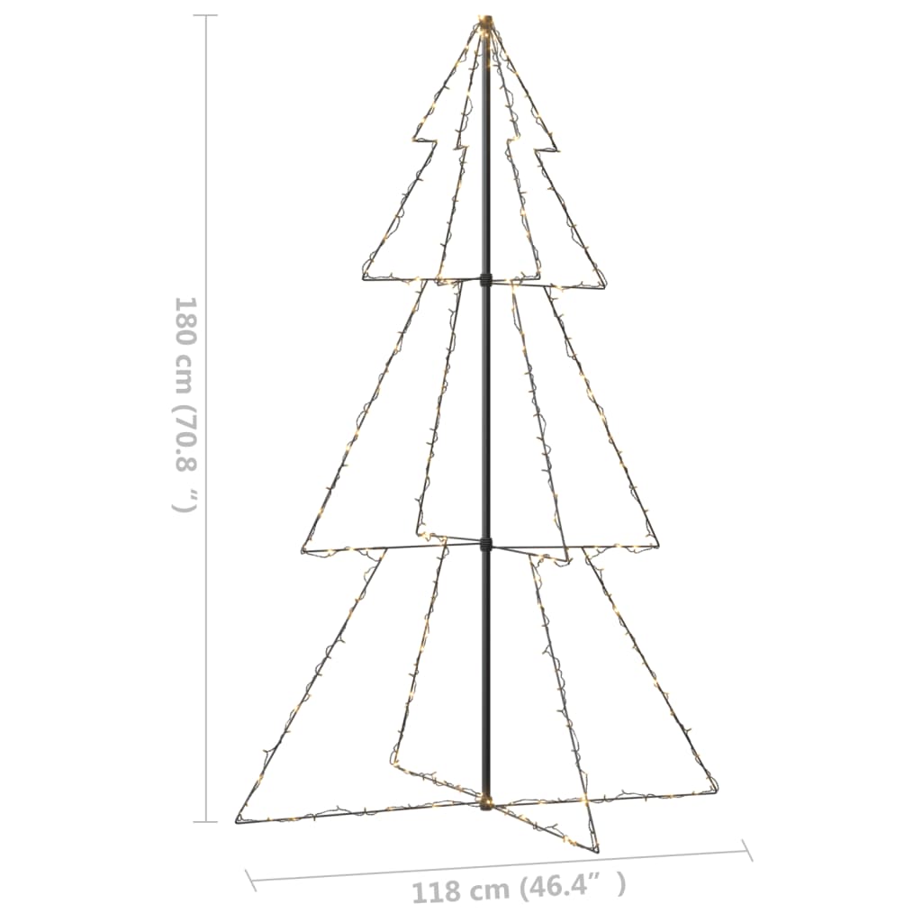 vidaXL Weihnachtsbaum in Kegelform 240 LEDs Indoor Outdoor 118x180 cm