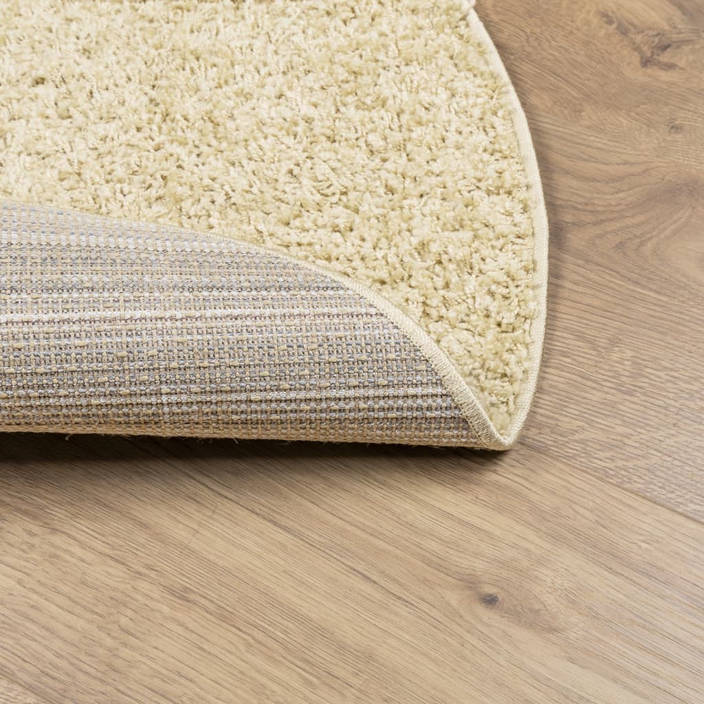 vidaXL Teppich Shaggy Hochflor Modern Golden Ø 80 cm