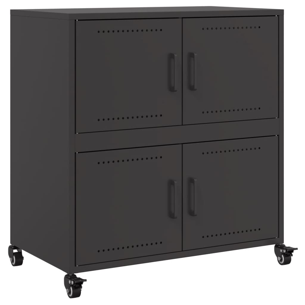 vidaXL Sideboard Schwarz 68x39x72 cm Stahl