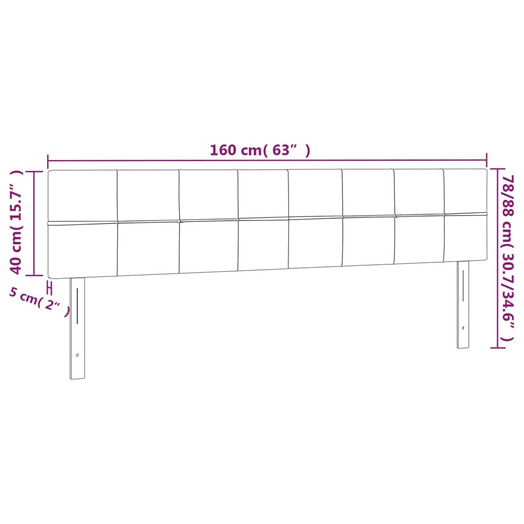 vidaXL Kopfteile 2 Stk. Schwarz 80x5x78/88 cm Stoff