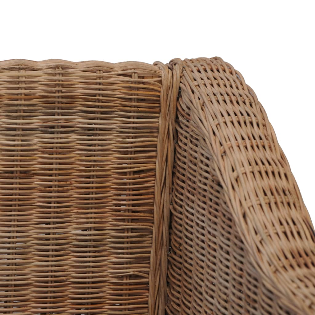 vidaXL 2-Sitzer-Sofa mit Kissen Natürliches Rattan