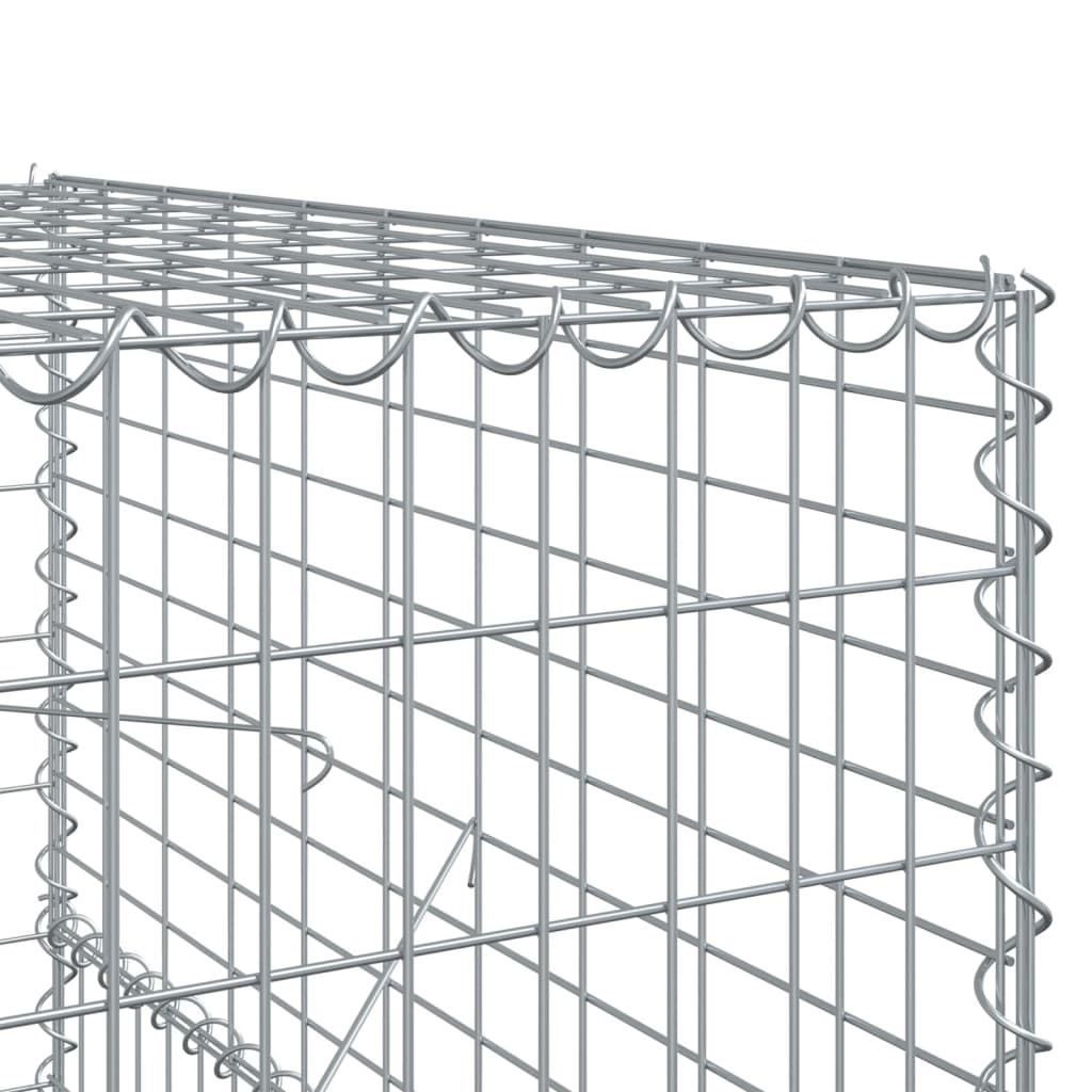 vidaXL Gabione mit Deckel 200x100x150 cm Verzinktes Eisen