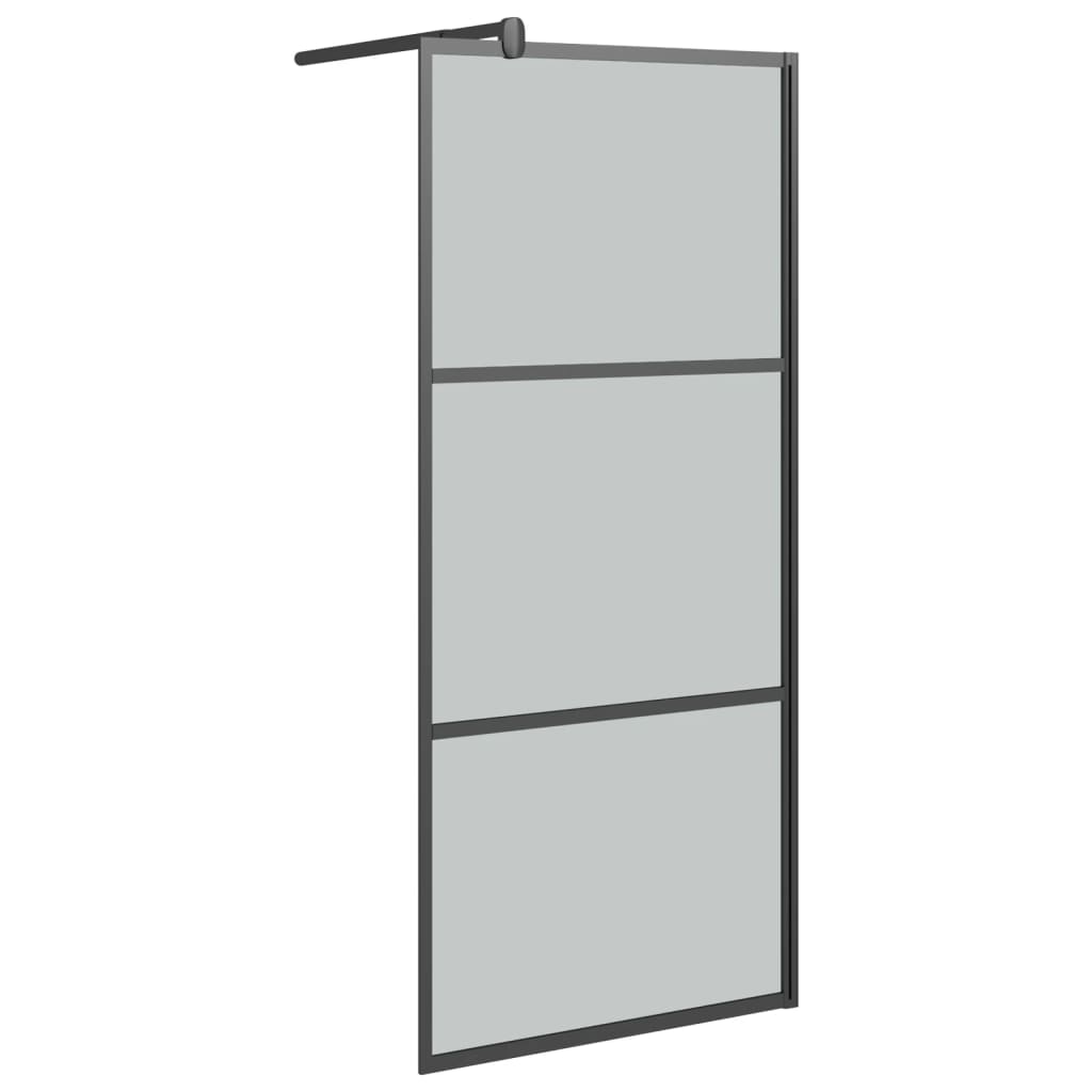 vidaXL Duschwand für Walk-In Dusche 80x195 cm Dunkel ESG Glas Schwarz