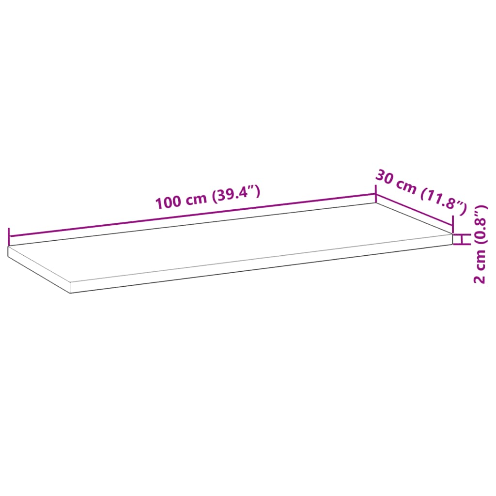 vidaXL Schweberegal 100x30x2 cm Massivholz Akazie Unbehandelt